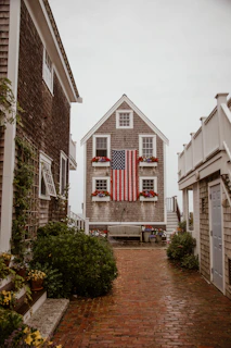 white and red concrete building