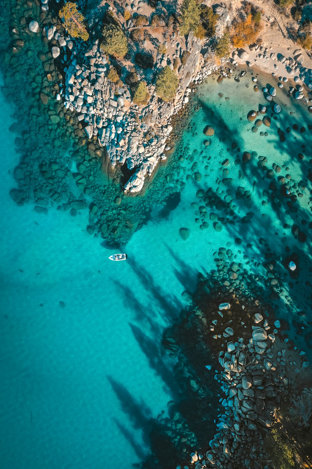 aerial view of body of water