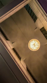 Detailed view of intricate crown molding paired with soft ambient lighting.