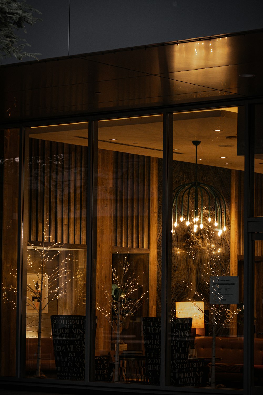 brown wooden framed glass door