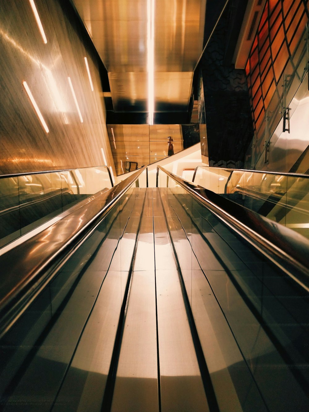 gray escalator with no people