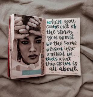 white and red labeled book