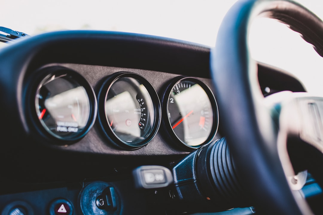 black car instrument cluster panel