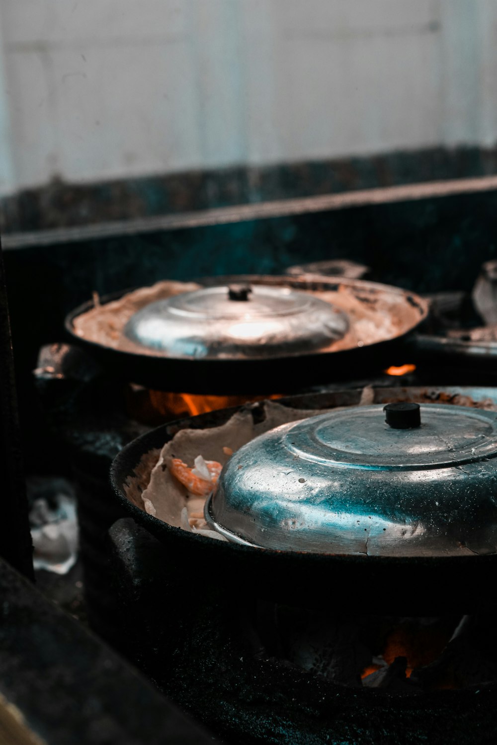 stainless steel cooking pot on stove