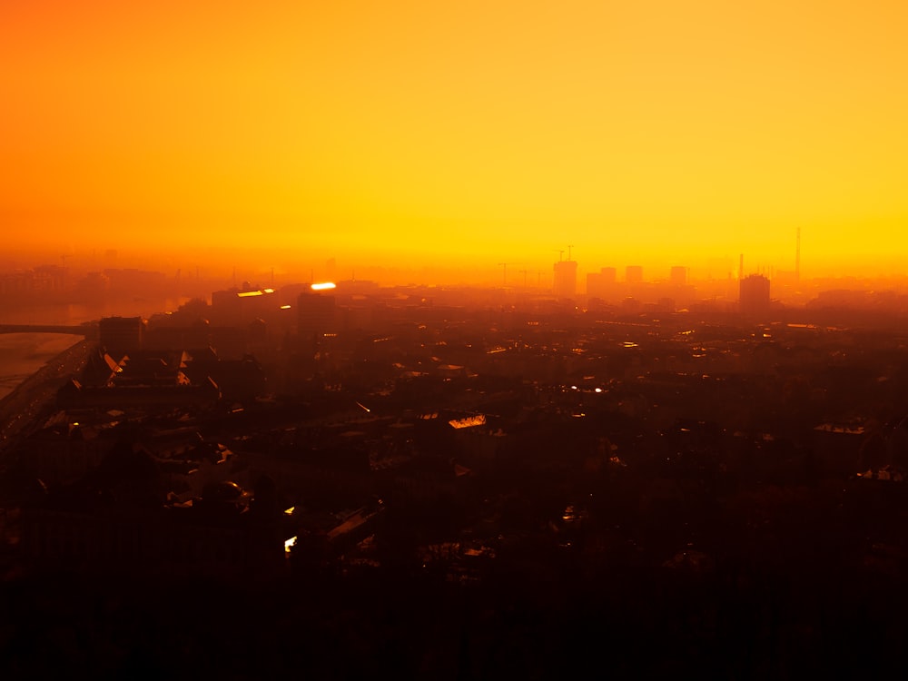 city skyline during golden hour