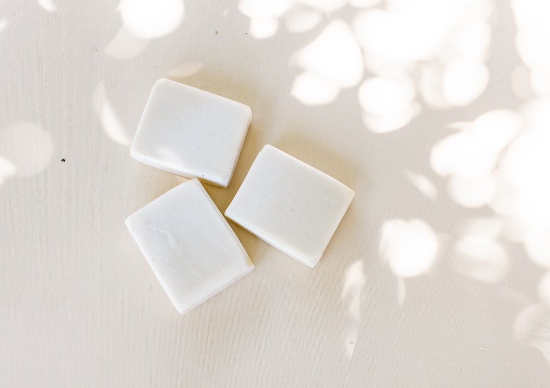 white square soap on white surface