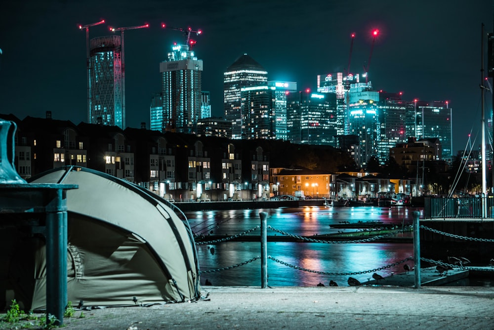 white and black boat on water during night time