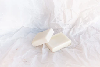 white soap on white textile