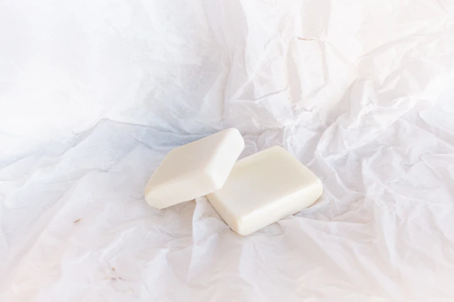 white soap on white textile