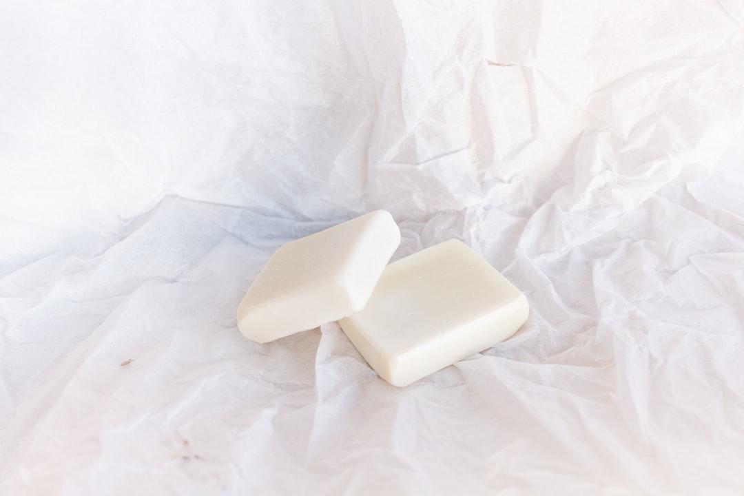 white soap on white textile
