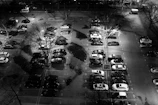 A nighttime view of the well-lit parking lot, showcasing safety and accessibility.