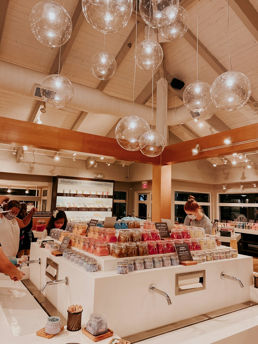 people standing in front of counter