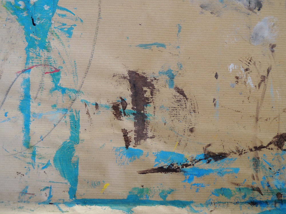 blue and brown abstract painting