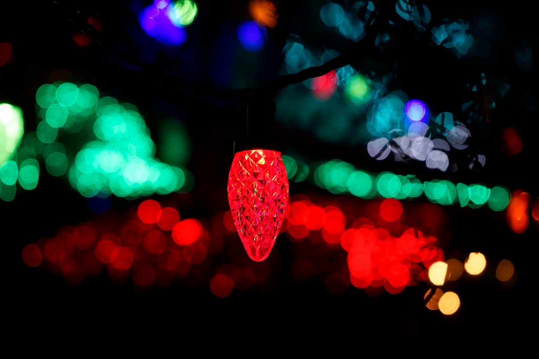 red heart with purple bokeh lights