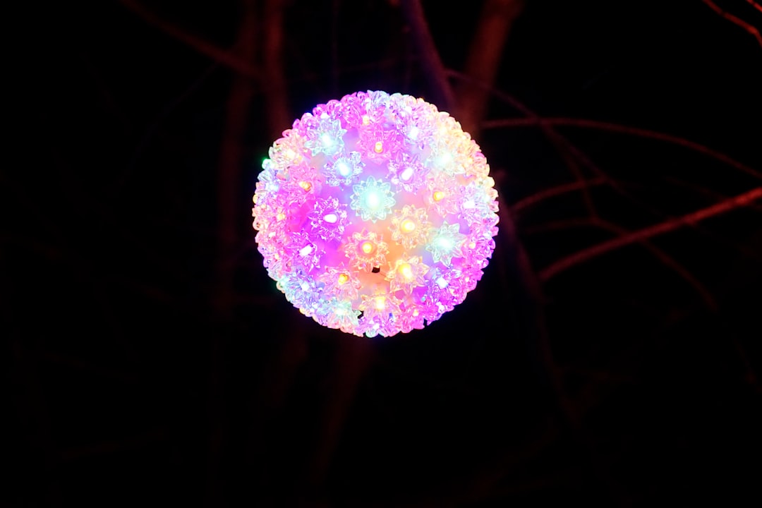 pink and white round ornament