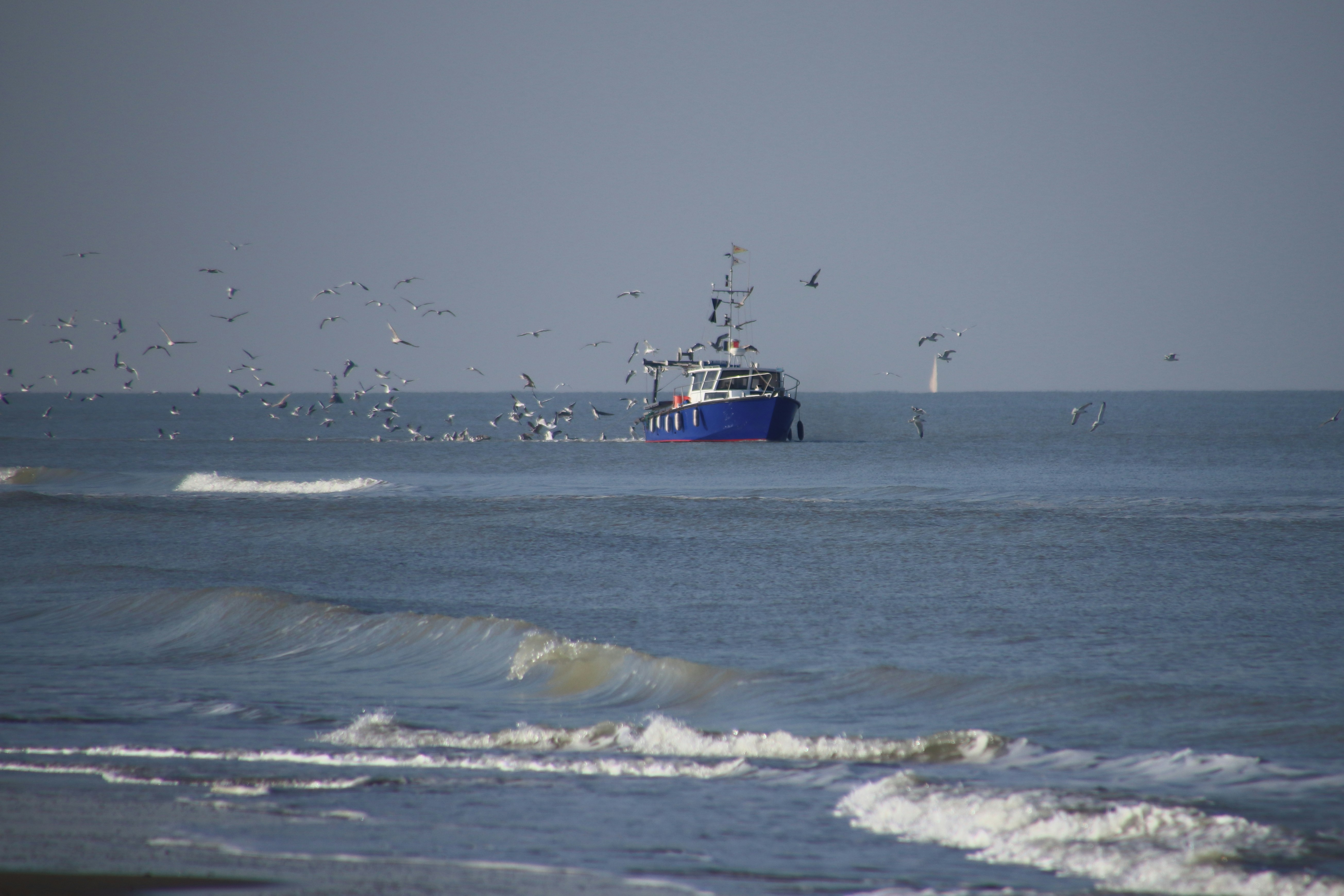 black ship on sea during daytime