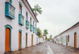 Historic Caribbean town with colorful colonial buildings and cobblestone streets.