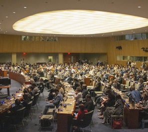 people sitting on chairs inside building