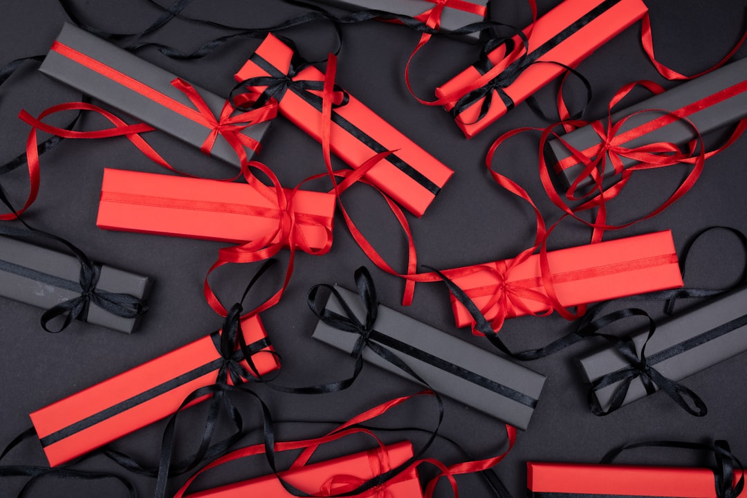 red and black cross illustration, valentine giftbox