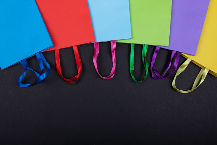 Colorful shopping items and gift bags