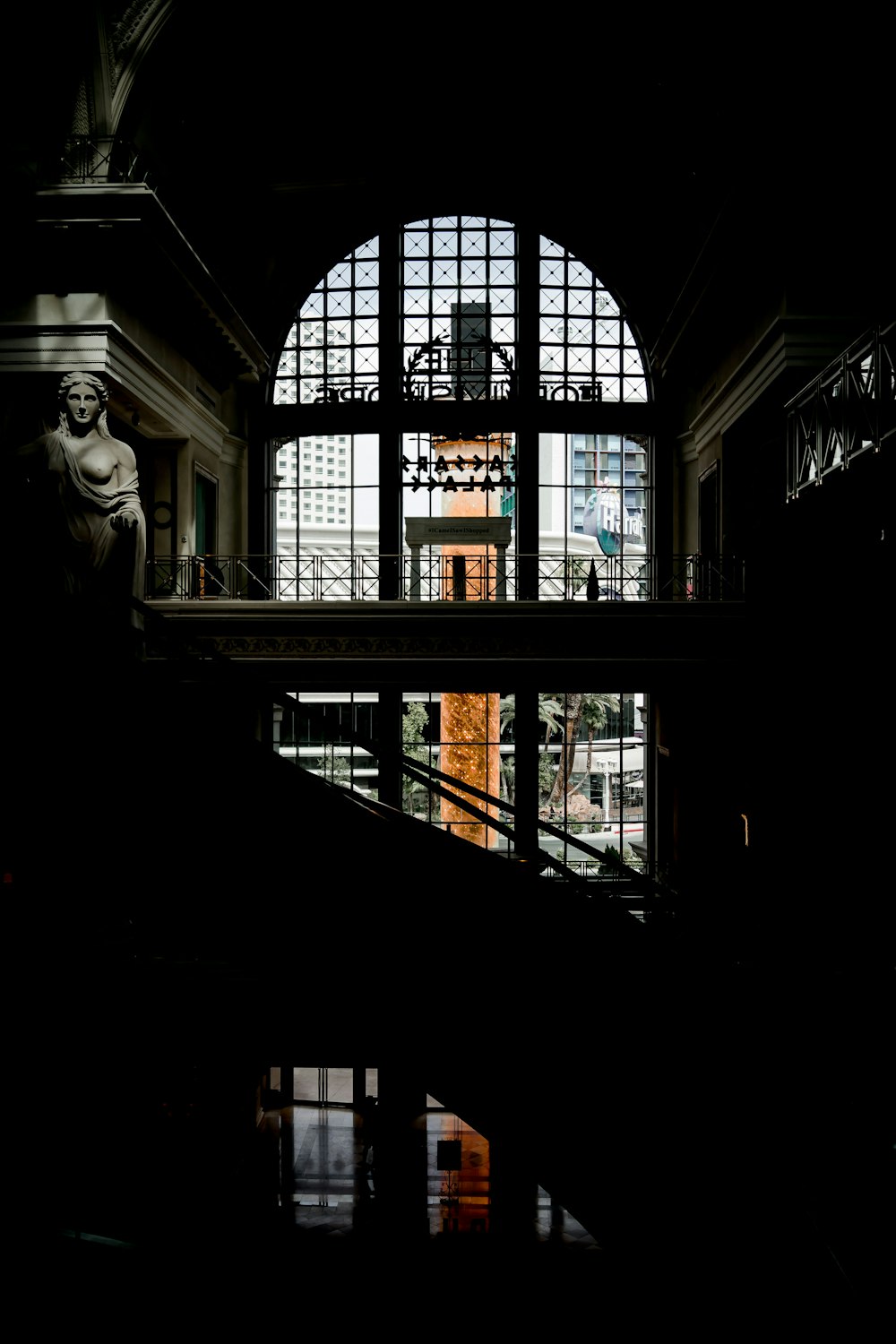 black metal framed glass window