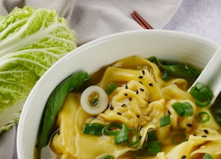 pasta dish on white ceramic bowl