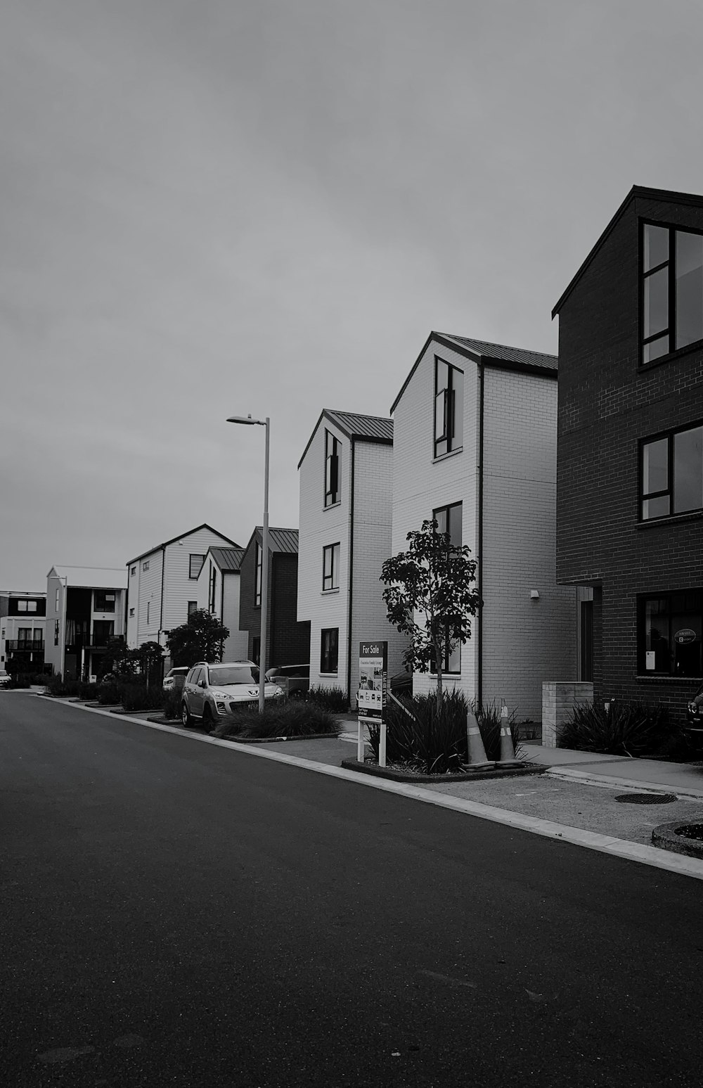 white and gray concrete house