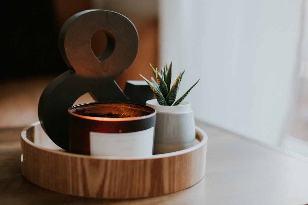 brown and white round ceramic bowls