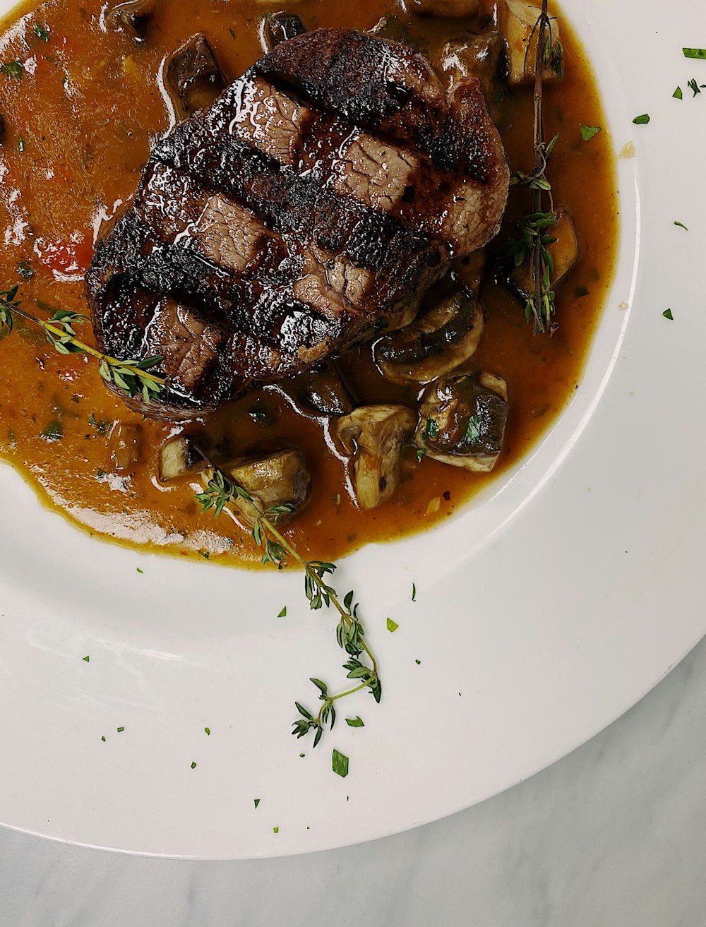 cooked food on white ceramic plate