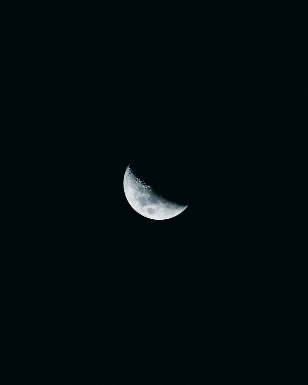black and white half moon