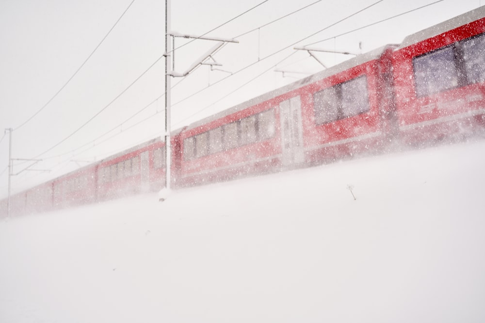 red and white building on snow covered ground