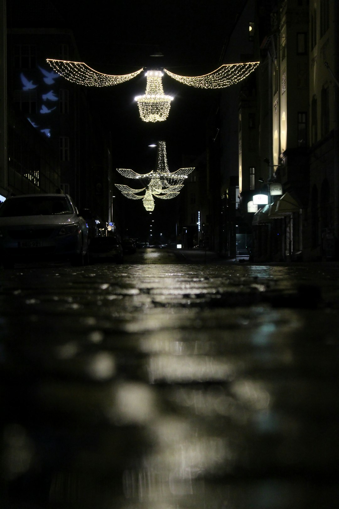 clear glass light bulb on street during night time
