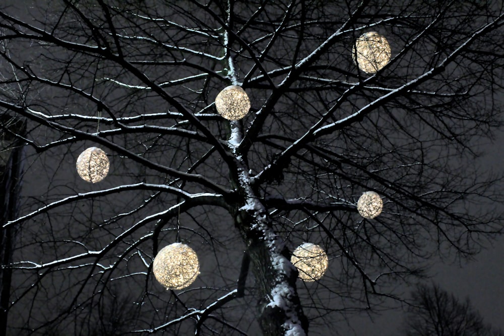 gold and silver baubles on tree