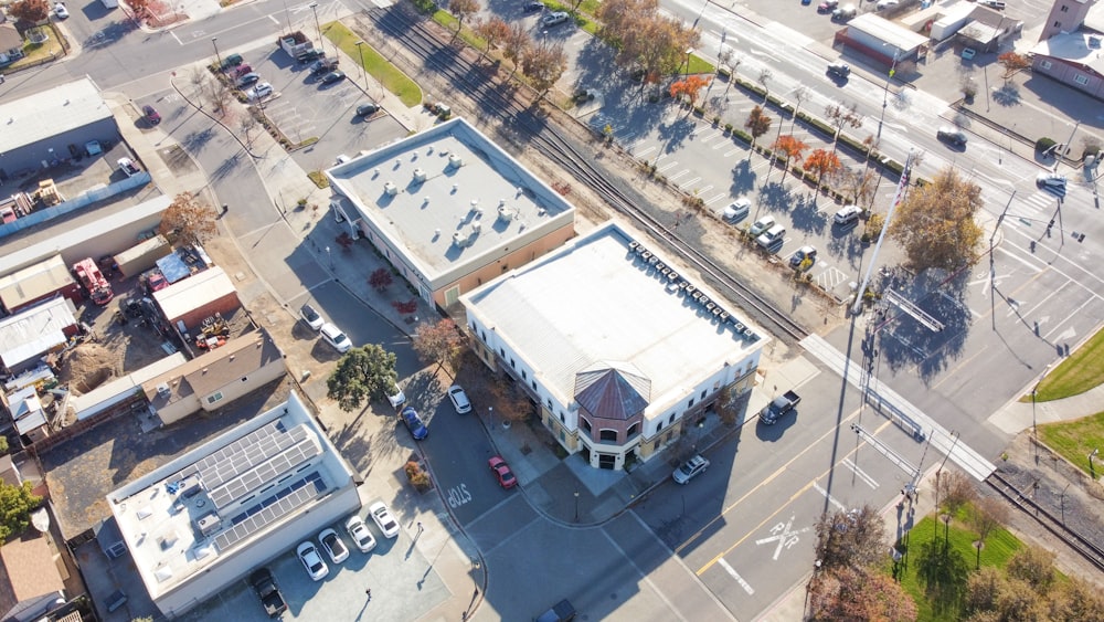 aerial view of white building