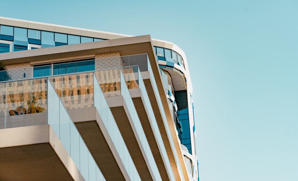 white and blue concrete building