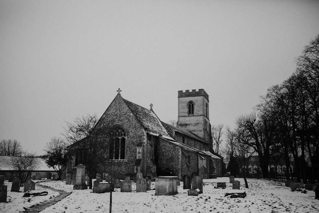 grayscale photo of concrete building