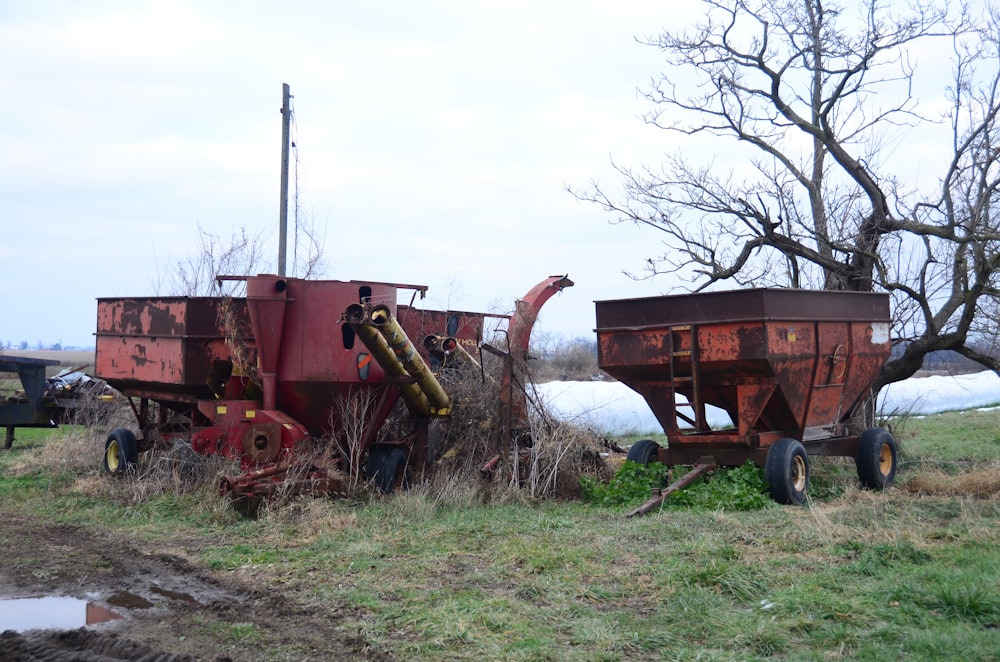 red and brown metal machine