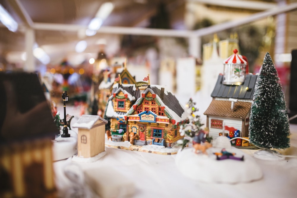 miniature house on white table