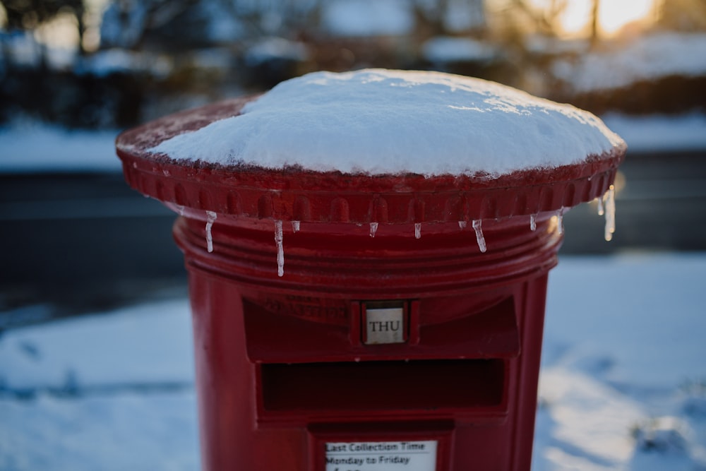 red and white mail box