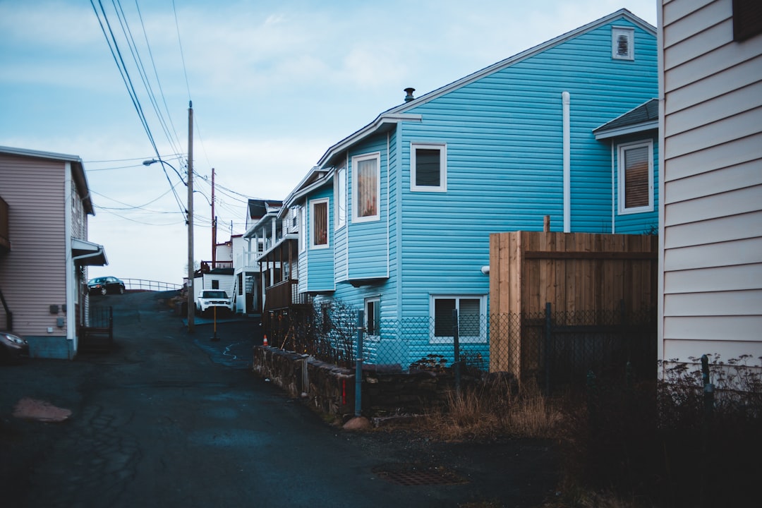 white and blue wooden house