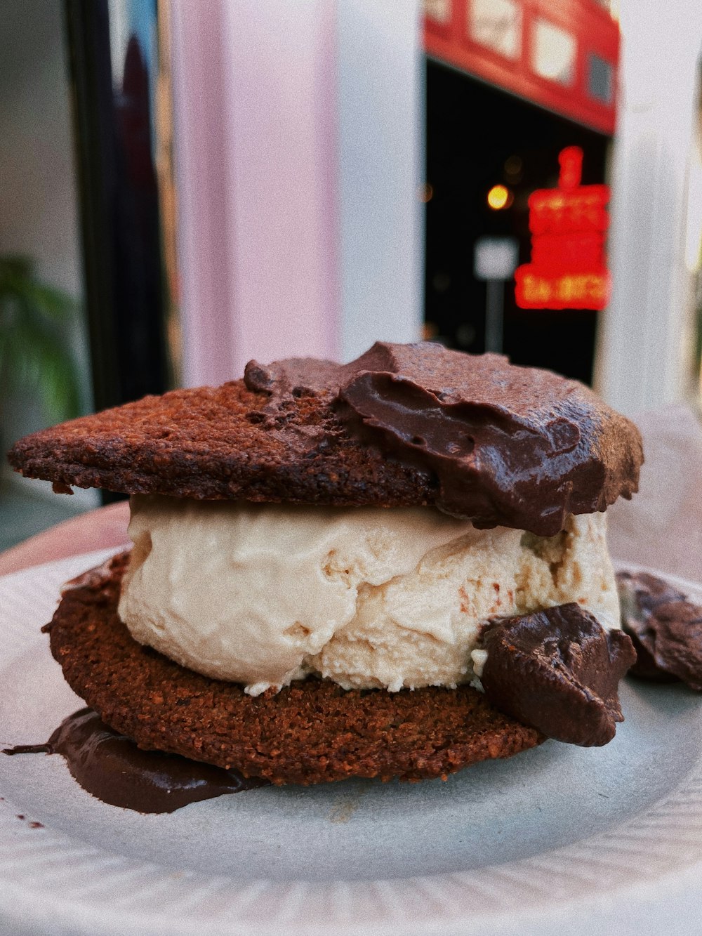 chocolate cake on white ceramic plate