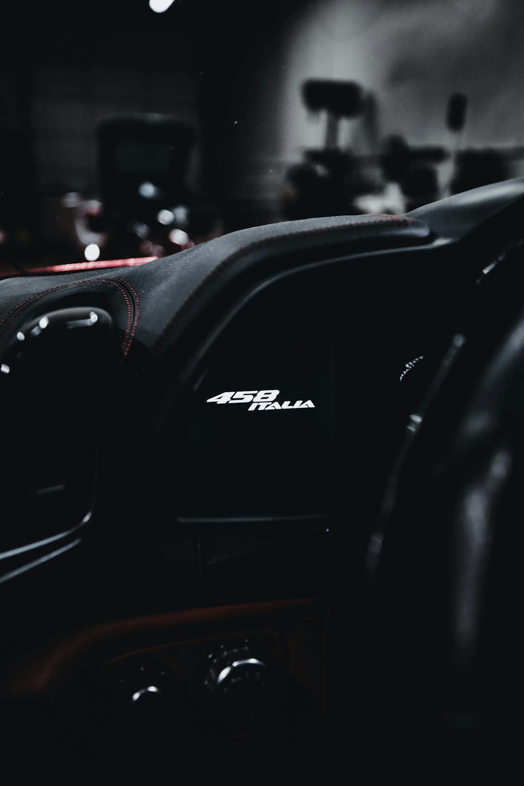 black and red car dashboard