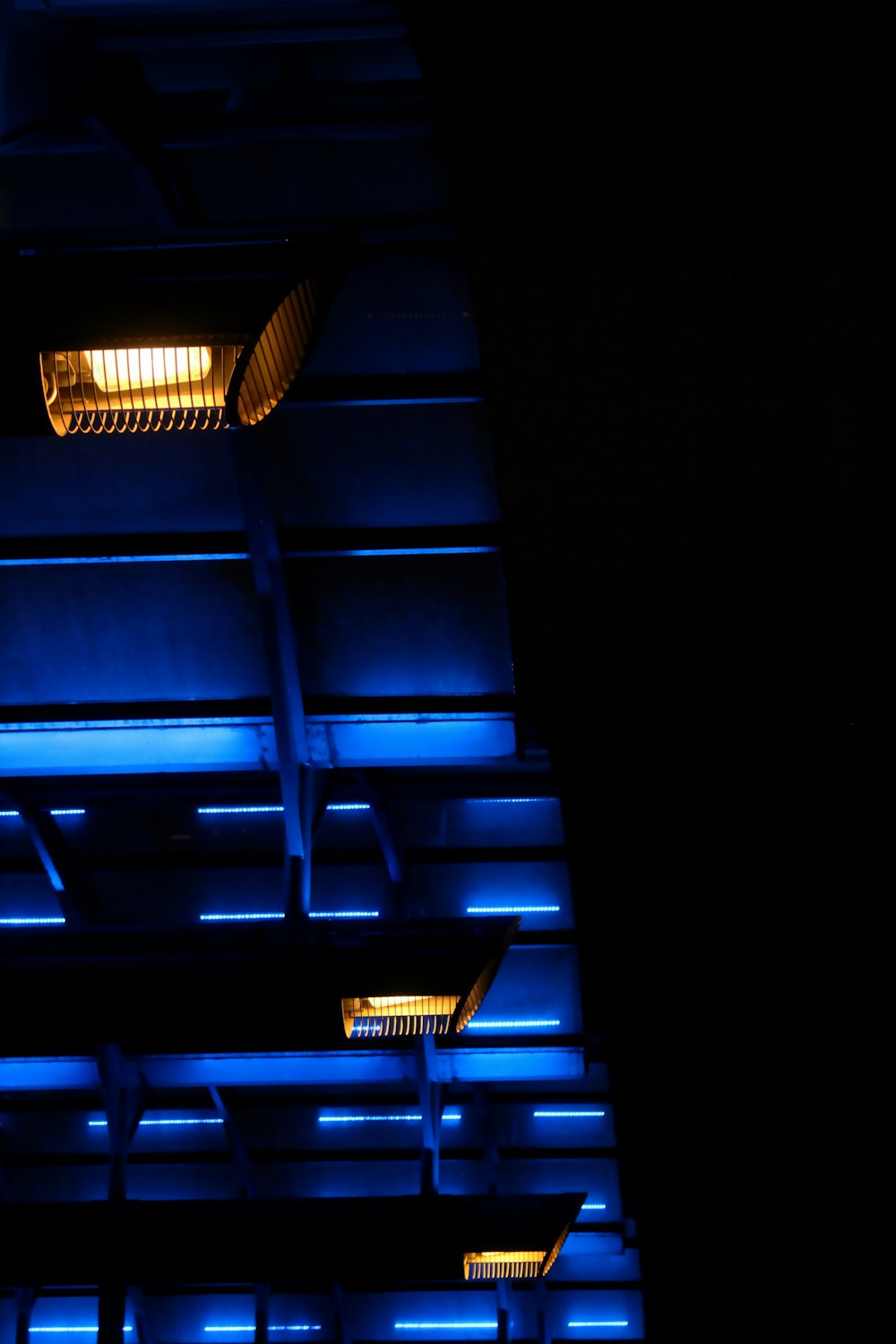 blue and white wooden ceiling