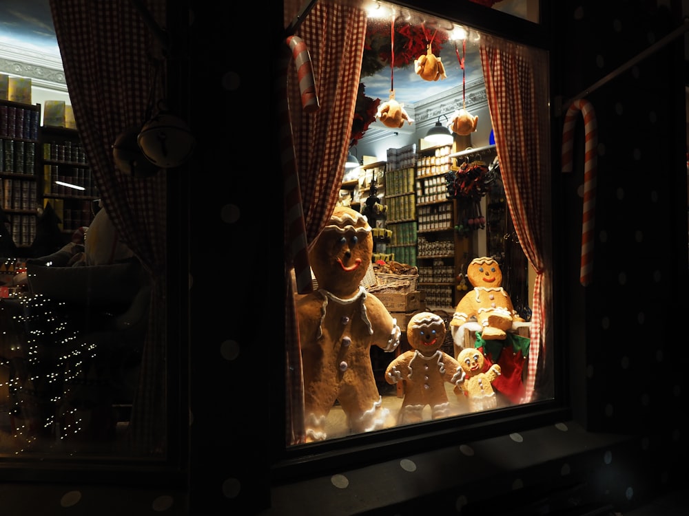 assorted animal plush toys on display