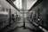 A symmetrical view of a server room or data center aisle with multiple server racks on both sides. The cabling is neatly arranged, and the environment appears dimly lit. The perspective converges at the center, creating a sense of depth.