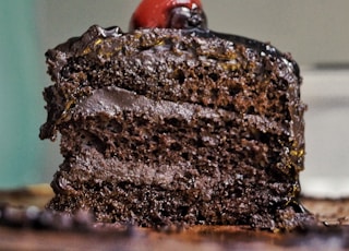 chocolate cake with chocolate syrup