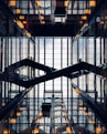 black metal frame inside building