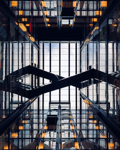 black metal frame inside building