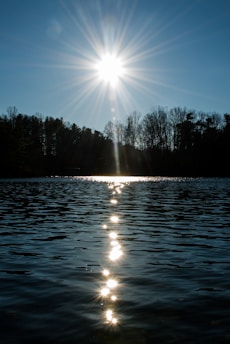 sun rays over body of water