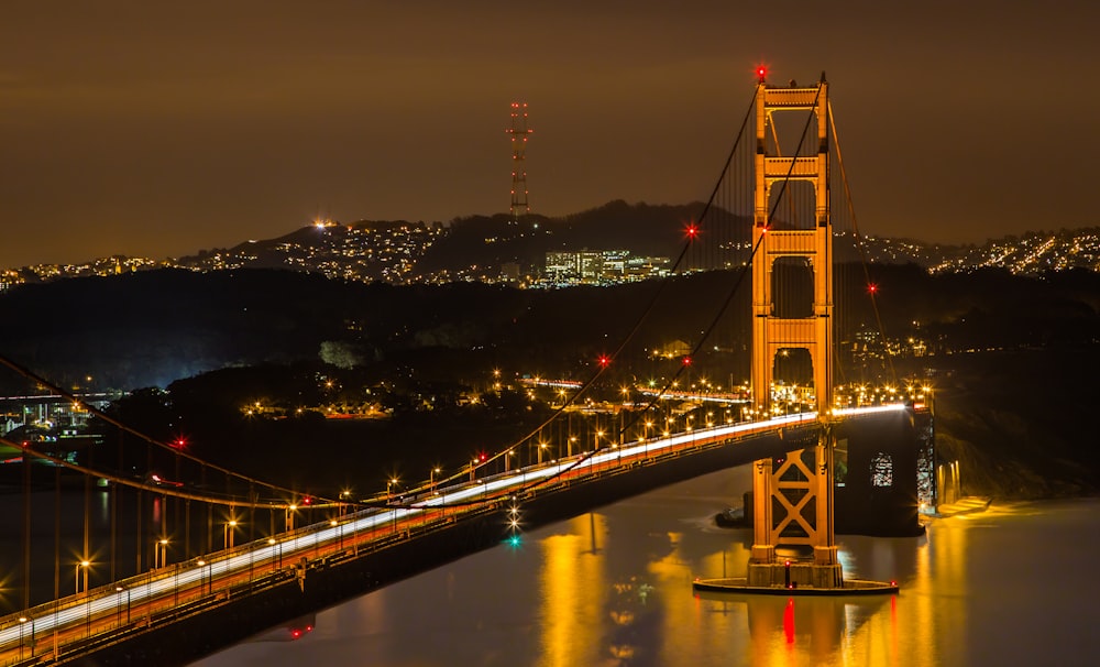 golden gate bridge during night time